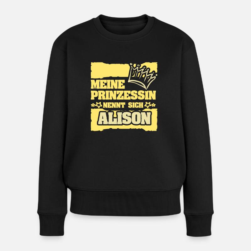 Nome della ragazza Alison - Maglione ecologico premium da donna - nero