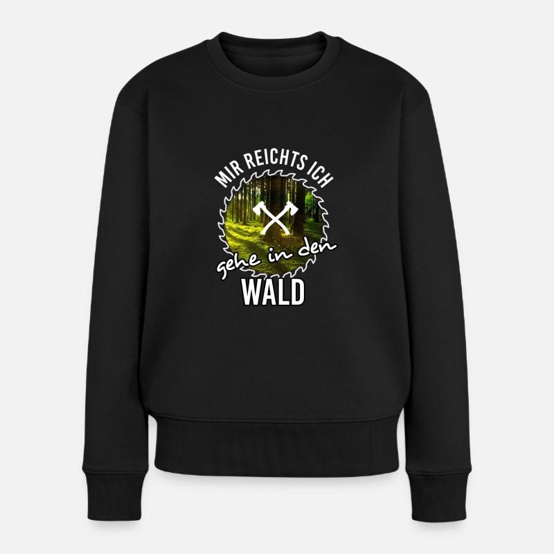Mir reichts ich gehe in den Wald - Frauen Premium Bio Pullover - Schwarz
