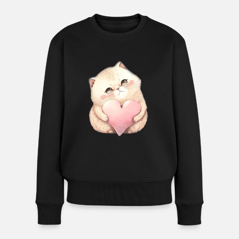 Mignon bébé chat maman enfants T-shirt - Pull Premium bio Femme - noir