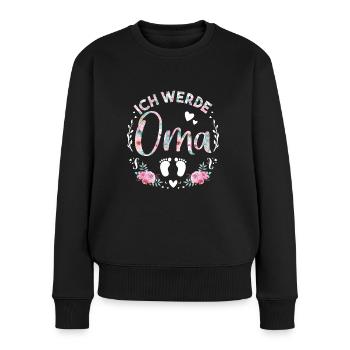Du wirst Oma Geschenk - Frauen Premium Bio Pullover - Schwarz - Vorne - Julia (174cm)