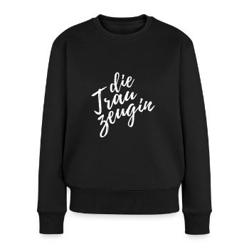 Trauzeugin Junggesellinnenabschied - Frauen Premium Bio Pullover - Schwarz - Vorne - Julia (174cm)