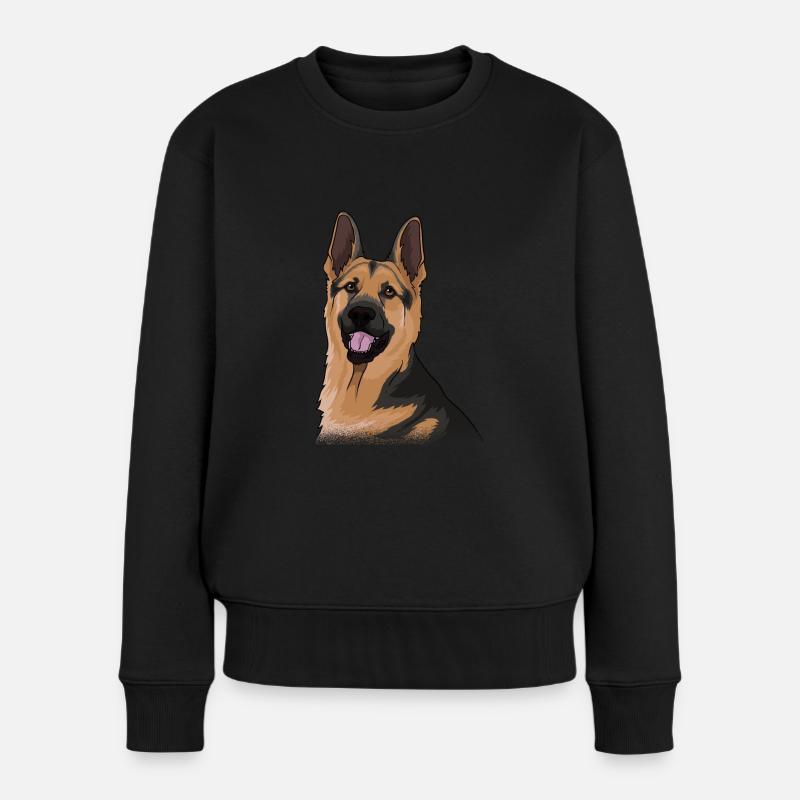 Deutscher Schäferhund Hund Geschenk - Frauen Premium Bio Pullover - Schwarz