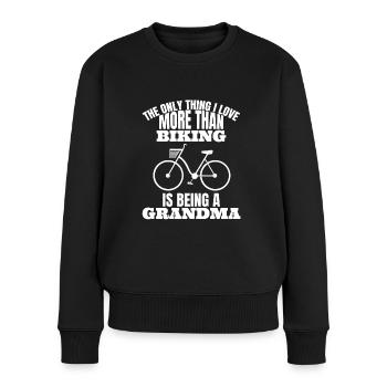 Radfahren Fahrrad Oma Mama Fahrradtour Großmutter - Frauen Premium Bio Pullover - Schwarz - Vorne - Julia (174cm)