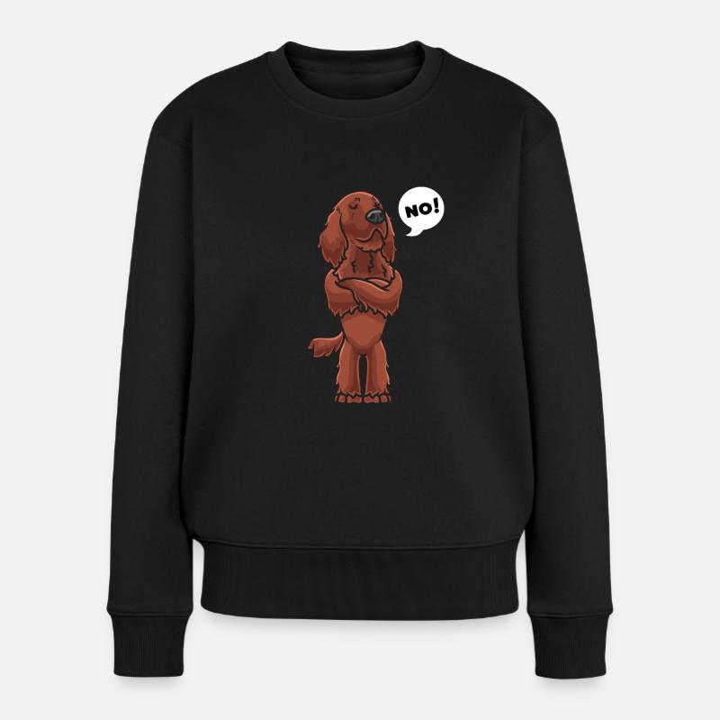 Sturer Irish Red Setter - Frauen Premium Bio Pullover - Schwarz