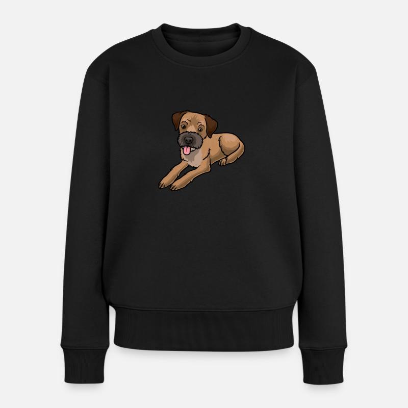 Border Terrier - Frauen Premium Bio Pullover - Schwarz