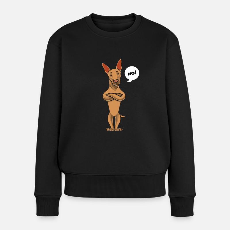 Sturer Podenco Hund Geschenk - Frauen Premium Bio Pullover - Schwarz