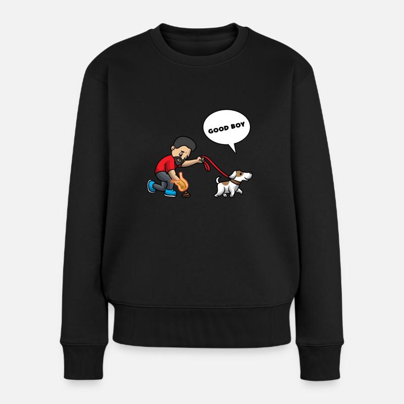 chien propriétaire de chien drôle propriétaire de chien - Pull Premium bio Femme - noir