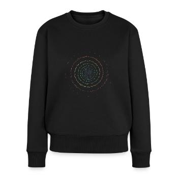 Regenbogen Kreisel Selbst gestalten - Frauen Premium Bio Pullover - Schwarz - Vorne - Julia (174cm)