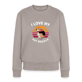 I love my Fat Beagle - Pull Premium bio Femme - taupe - Devant - Julia (174cm)