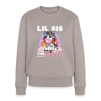 Plus jeune sœur sœur jumelle Licorne - Pull Premium bio Femme - taupe - Devant - Julia (174cm)
