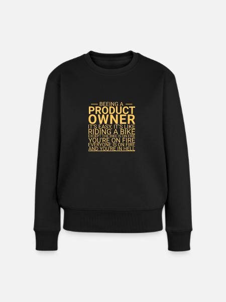 « Product Owner Bike | » Scrum Master" » - Pull Premium bio Femme - noir