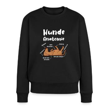 Hunde Anatomie Hundebesitzer Lustiges Hunde - Frauen Premium Bio Pullover - Schwarz - Vorne - Julia (174cm)