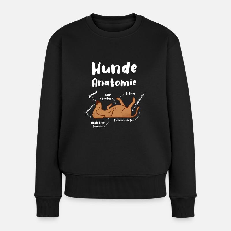 Hunde Anatomie Hundebesitzer Lustiges Hunde - Frauen Premium Bio Pullover - Schwarz