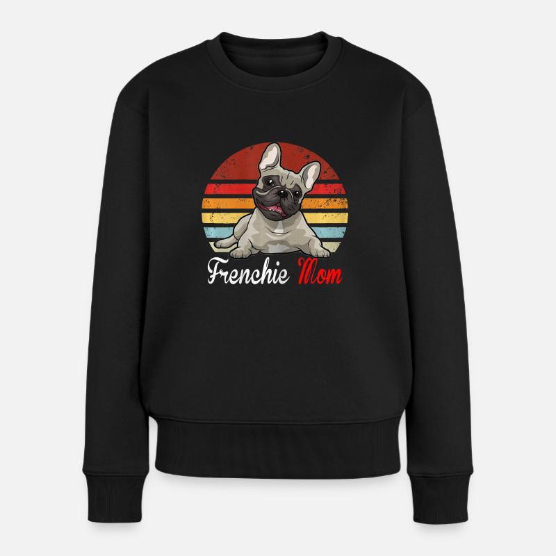 Französische Bulldogge - Frauen Premium Bio Pullover - Schwarz