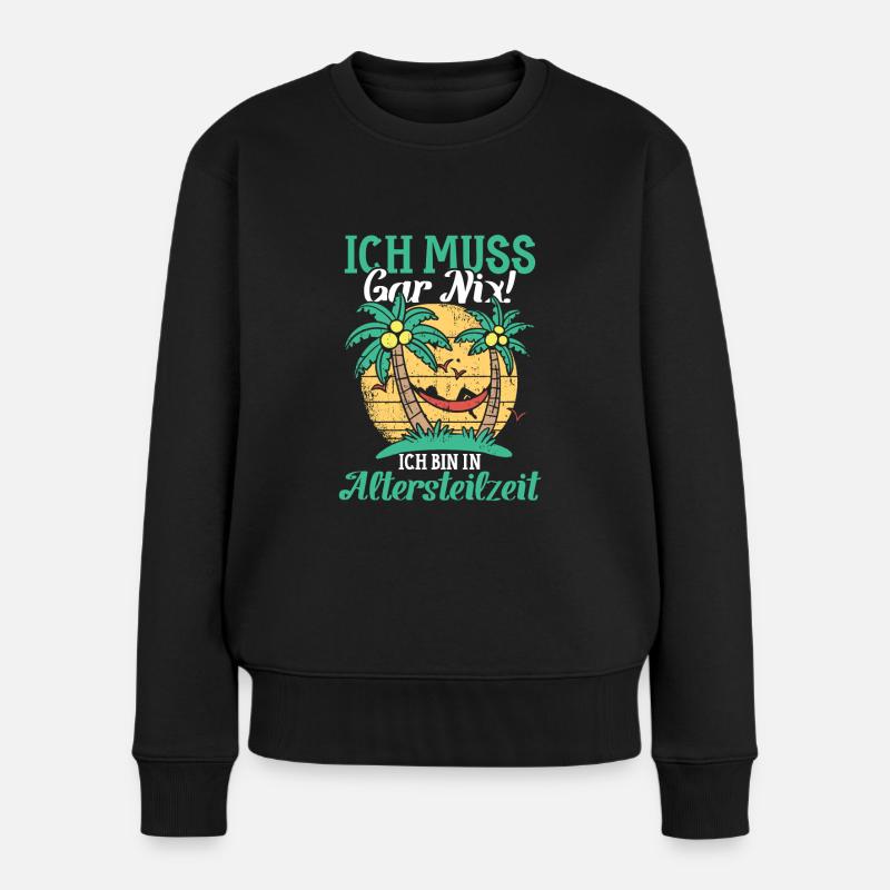 Altersteilzeit - Frauen Premium Bio Pullover - Schwarz