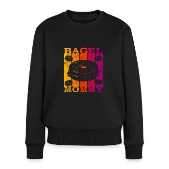 Bagel Mommy - Frauen Premium Bio Pullover - Schwarz - Vorne - Julia (174cm)