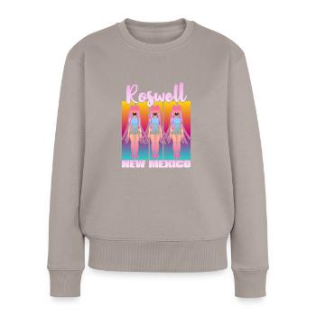 Roswell New Mexico - Frauen Premium Bio Pullover - Taupe - Vorne - Julia (174cm)