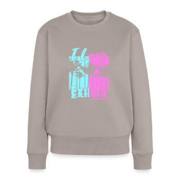 Ich liebe Exuma Bahamas - Frauen Premium Bio Pullover - Taupe - Vorne - Julia (174cm)