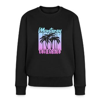 Monterey California - Frauen Premium Bio Pullover - Schwarz - Vorne - Julia (174cm)