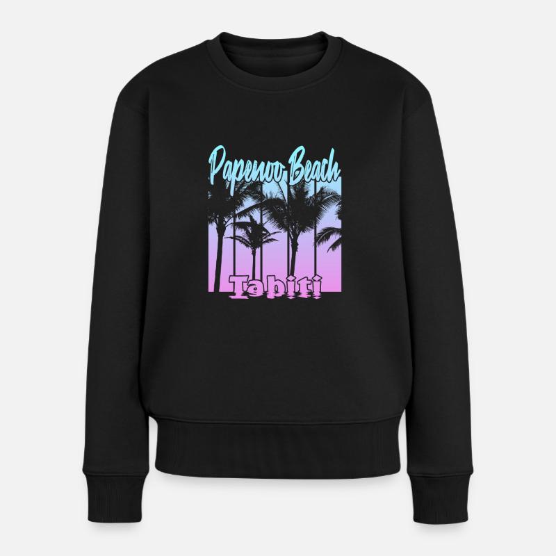 Papenoo Beach Tahiti - Pull Premium bio Femme - noir