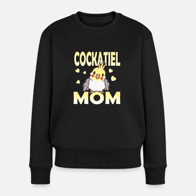Nymphensittich Mama - Frauen Premium Bio Pullover - Schwarz