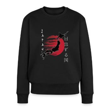Japan - Land der aufgehenden Sonne japanisch - Frauen Premium Bio Pullover - Schwarz - Vorne - Julia (174cm)
