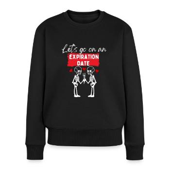 Date d’expiration - Death Skull cadeau de la Saint-Valentin - Pull Premium bio Femme - noir - Devant - Julia (174cm)