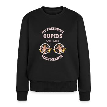 Valentine Teacher Pre School Cupids Steal Hearts - Women's Premium Organic Jumper - black - Front - Julia (174cm)