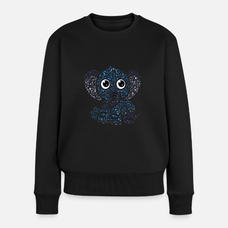 éléphant enfant mignon couleurs cadeau animal créatif - Pull Premium bio Femme - noir