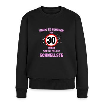 30 Rond Anniversaire Cadeau Fête Dire Idée - Pull Premium bio Femme - noir - Devant - Julia (174cm)