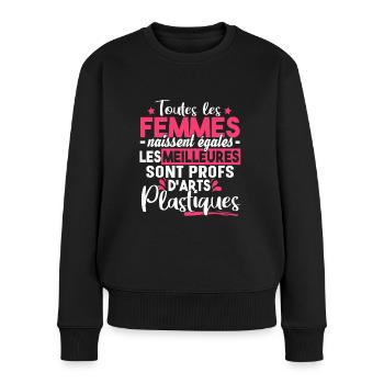 Arts Plastiques Dessin Prof Professeur Métier - Pull Premium bio Femme - noir - Devant - Julia (174cm)