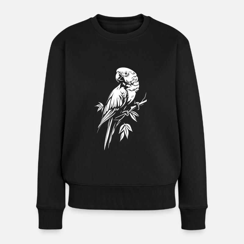 Papagei - Frauen Premium Bio Pullover - Schwarz