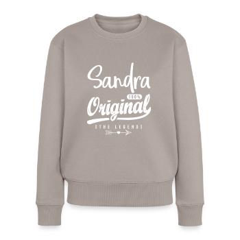 Sandra ORIGINAL shirt personnalisé fille sandra - Pull Premium bio Femme - taupe - Devant - Julia (174cm)