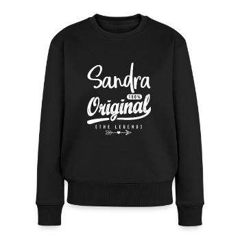 Sandra ORIGINAL personalized shirt girl sandra - Women's Premium Organic Jumper - black - Front - Julia (174cm)