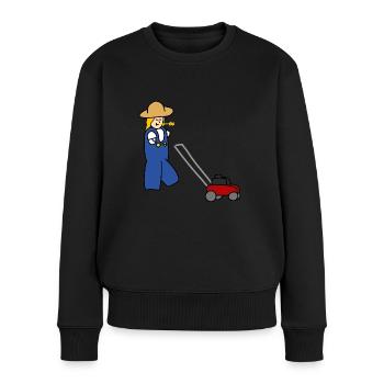 Jardinière avec tondeuse à gazon - Pull Premium bio Femme - noir - Devant - Julia (174cm)