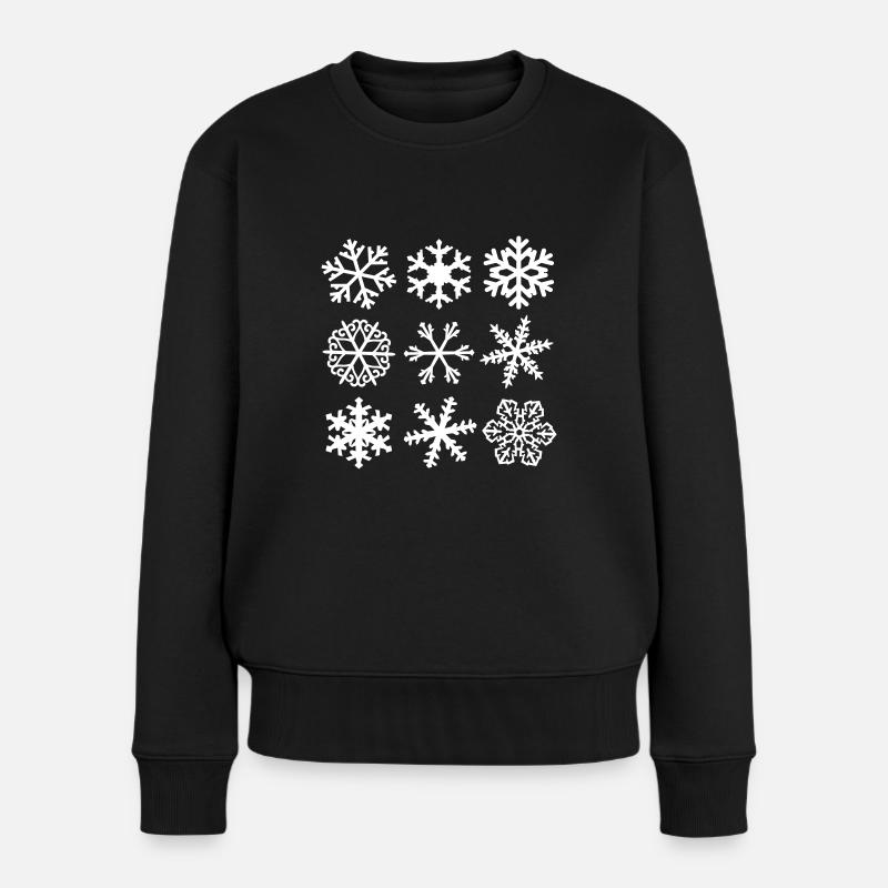 flocons de neige - Pull Premium bio Femme - noir