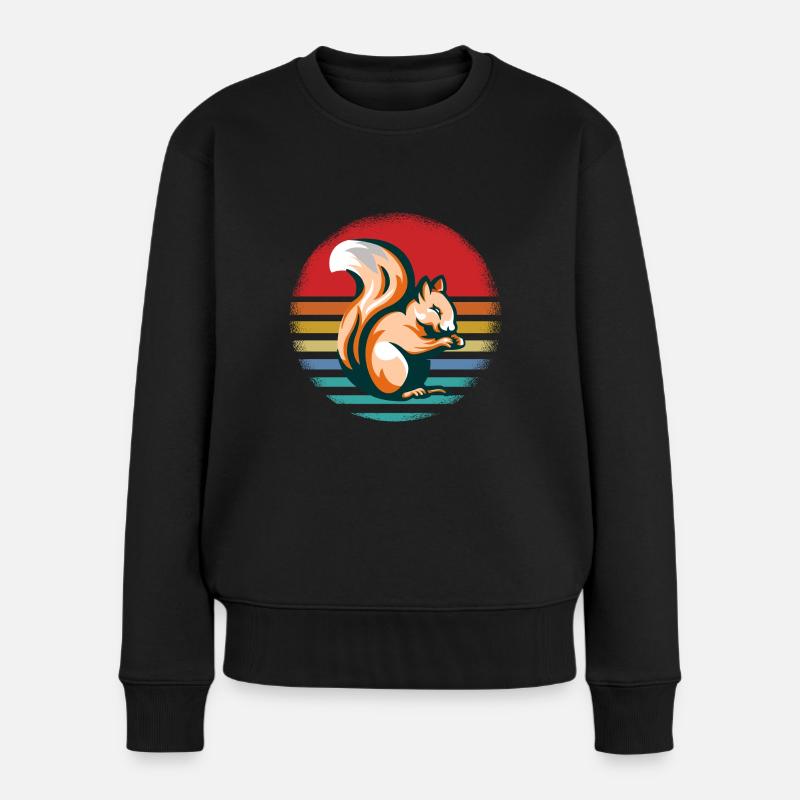 Eichhörnchen - Frauen Premium Bio Pullover - Schwarz