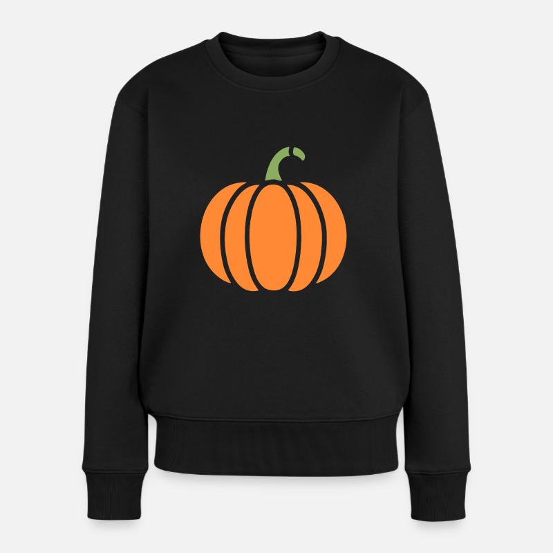 Kürbis - Frauen Premium Bio Pullover - Schwarz