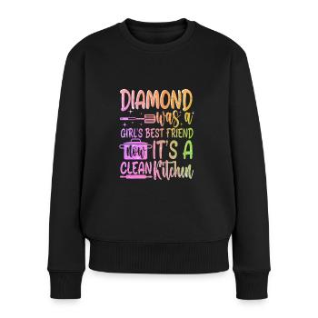 Freundin Ehefrau Valentinstag Saubere Küche - Frauen Premium Bio Pullover - Schwarz - Vorne - Julia (174cm)