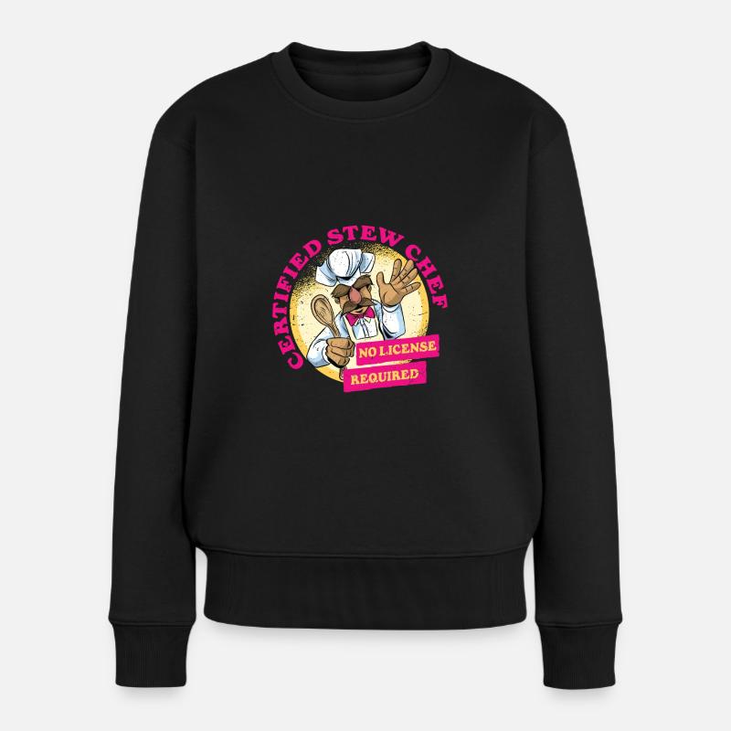 Ragoût de bœuf Gulash Ragoût de bœuf Chef de ragoût certifié - Pull Premium bio Femme - noir