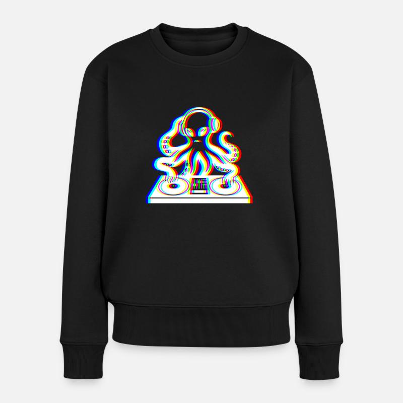Glitch Kraken – Dein Soundtrack! - Frauen Premium Bio Pullover - Schwarz