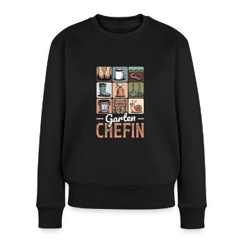 Garten Chefin Gärtnerin Hobbygärtner Kleingarten - Frauen Premium Bio Pullover - Schwarz - Vorne - Julia (174cm)
