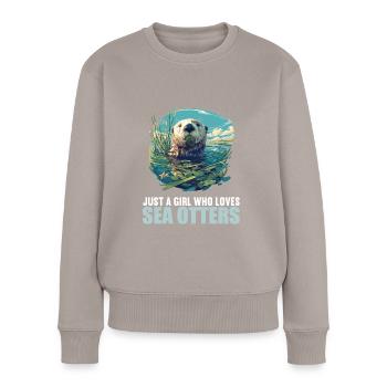 Seeotter - Frauen Premium Bio Pullover - Taupe - Vorne - Julia (174cm)
