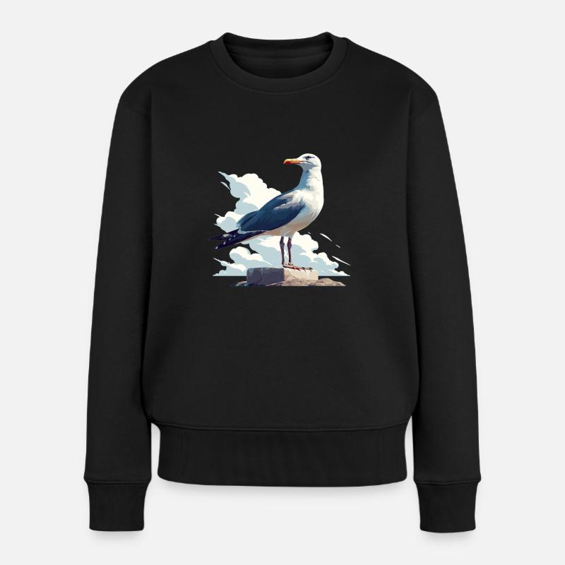 Möwen Möwe - Frauen Premium Bio Pullover - Schwarz