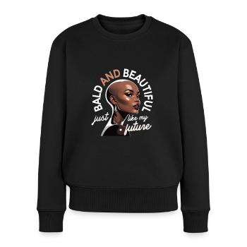 Perte de cheveux chauve Chauve Chauve Et Beau - Pull Premium bio Femme - noir - Devant - Julia (174cm)