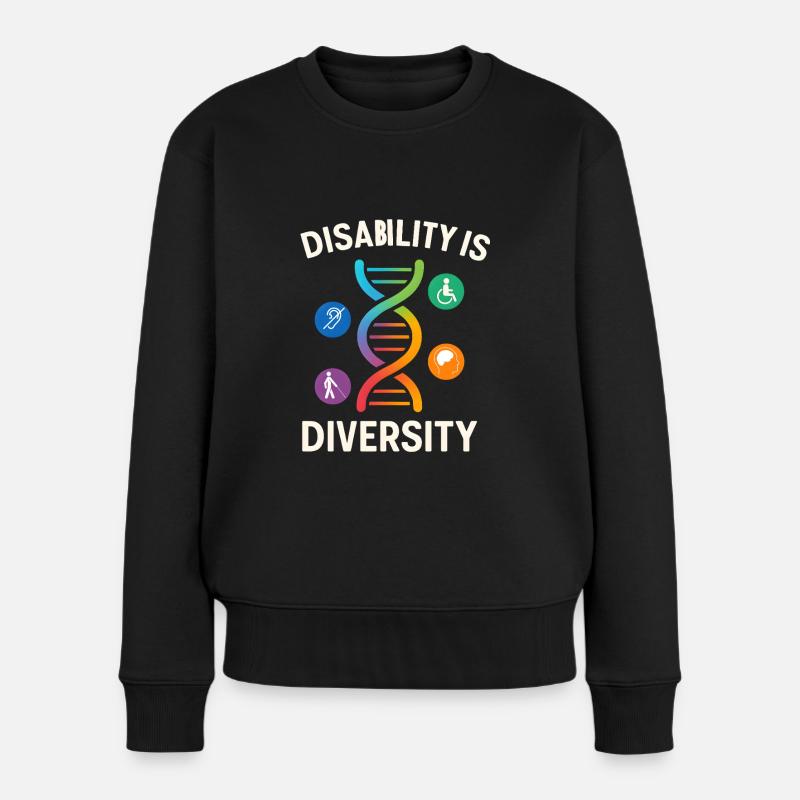 Disability Is Diversity DNA Design - Frauen Premium Bio Pullover - Schwarz