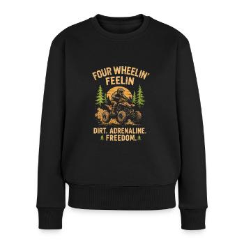 Four Wheelin' Feelin' - Frauen Premium Bio Pullover - Schwarz - Vorne - Julia (174cm)