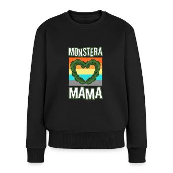 Monstera Mama - Frauen Premium Bio Pullover - Schwarz - Vorne - Julia (174cm)