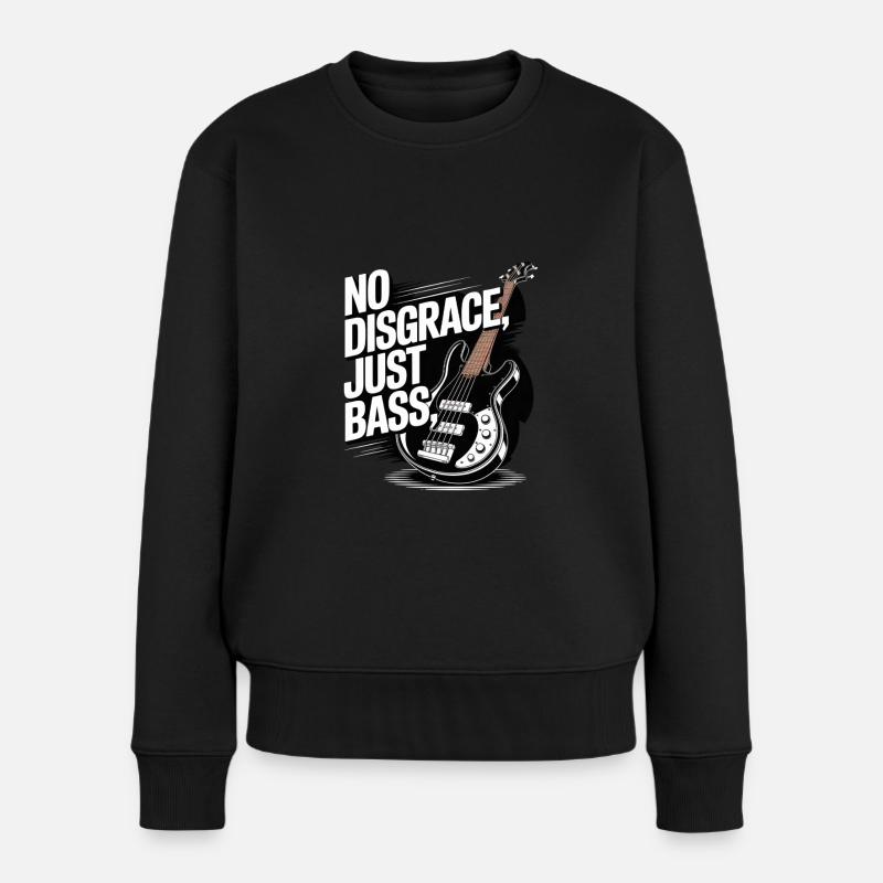 Keine Schande, nur Bass - Frauen Premium Bio Pullover - Schwarz