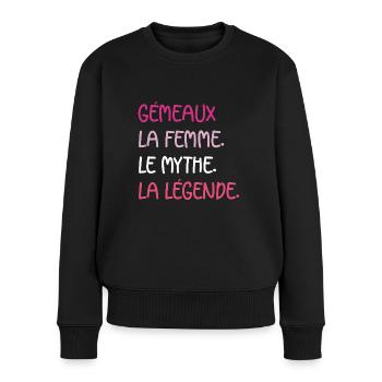 gémeaux - Pull Premium bio Femme - noir - Devant - Julia (174cm)